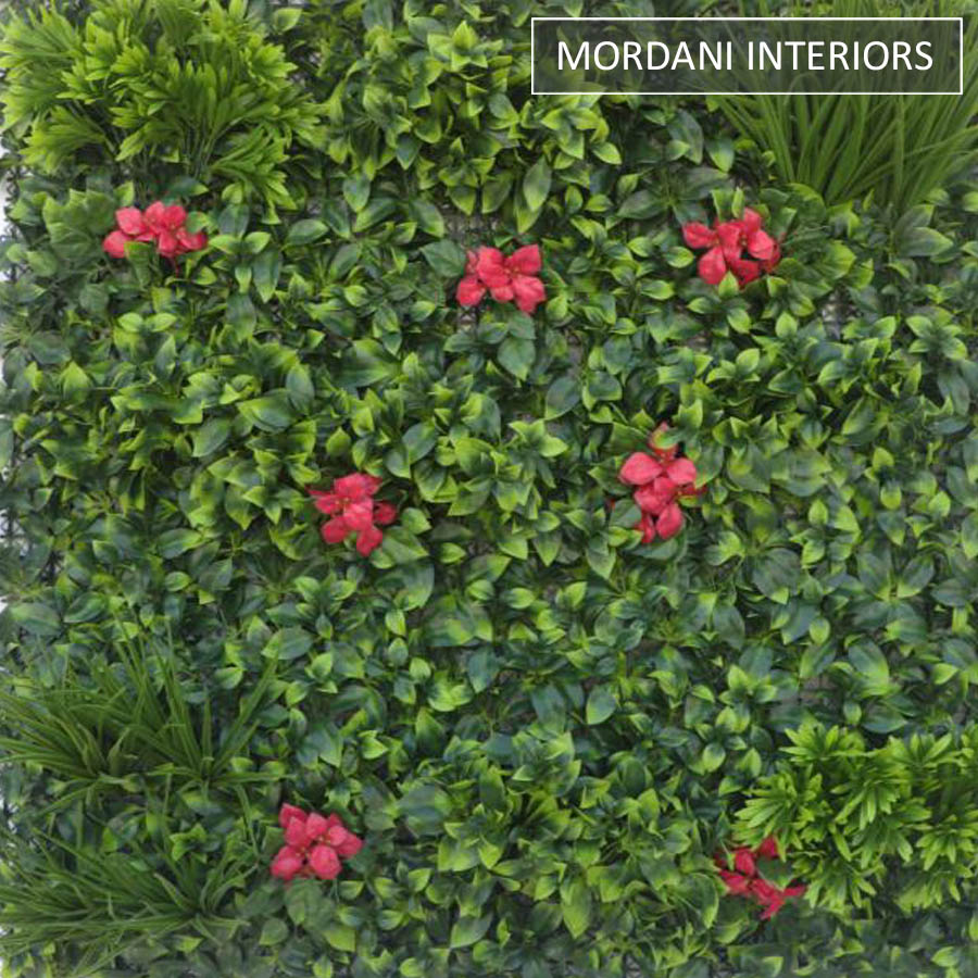Green Leaves And Pink Flower Tile MIGW-017-OD 